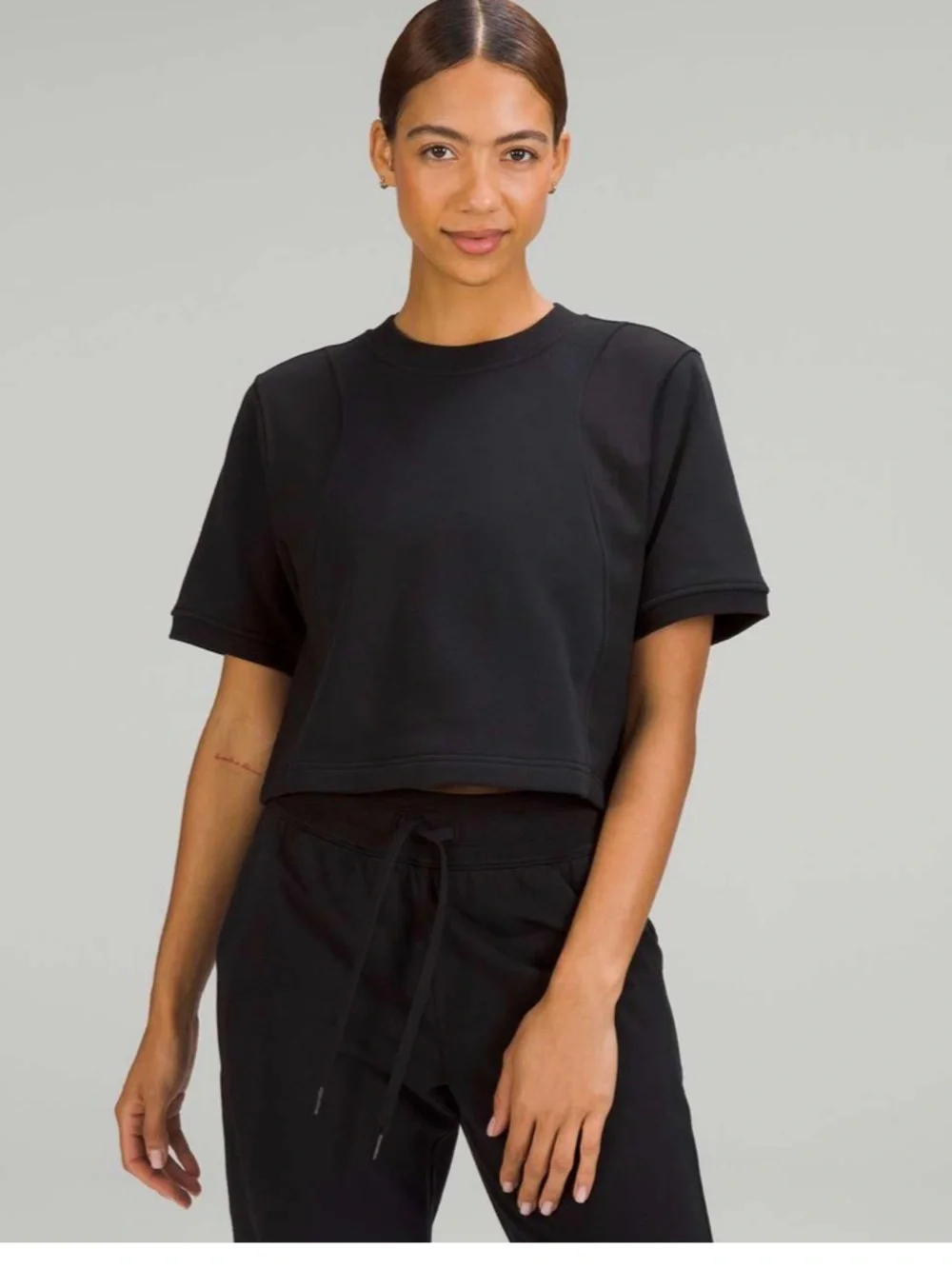 Lululemon Cotton French Terry + Swift Tshirt - Black - Picture 1 of 5